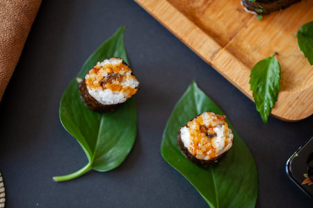 Closeup of gourmet japanese food sushiの写真素材