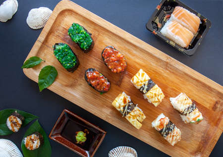 Closeup of gourmet japanese food sushiの写真素材