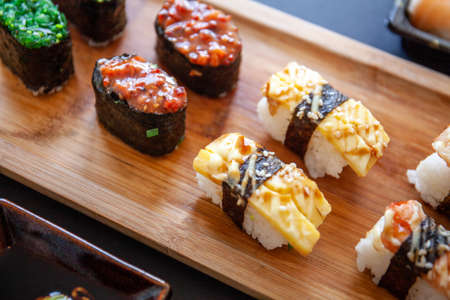 Closeup of gourmet japanese food sushiの写真素材