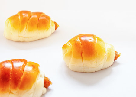 Delicious pastry breakfast hot dog bunsの写真素材
