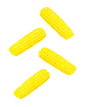 Gourmet corn closeup on white backgroundの写真素材