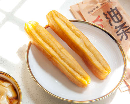 Chinese traditional food breakfast frittersの写真素材