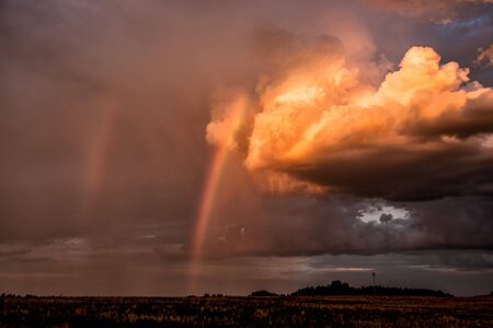 Late evening rainbowの写真素材