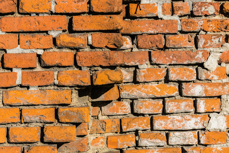 red brick wall texture grunge backgroundの写真素材