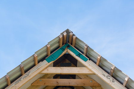 fragment of hardwood roof constructionの写真素材