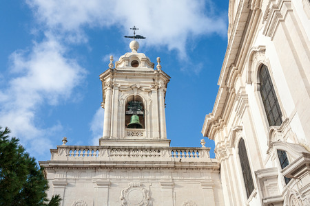 Lisbon Portugal old church in oldtown alfama region. Lisboa. Building city centre in summer springの写真素材
