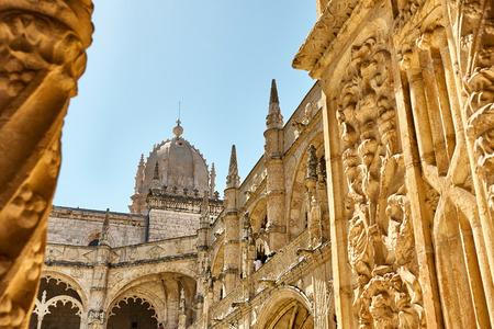 Jeronimos Monastery in Lisbon, Portugal. Summer springの写真素材