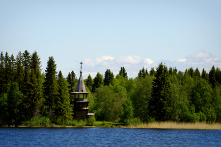 Chapel of the Virgin in the village Korba, Kizhi island, Karelia, Russiaの写真素材