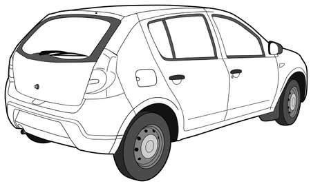Modern car technical drawing vector illustrationのイラスト素材