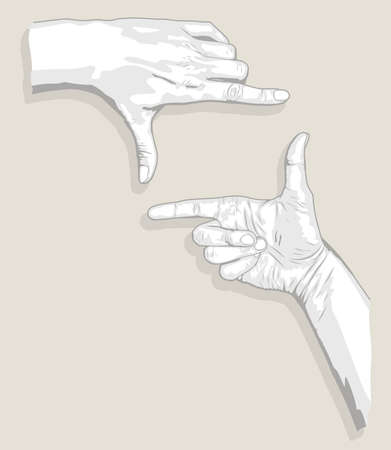 Two palms sketchのイラスト素材