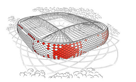 Sketch of the new stadium in Moscow.のイラスト素材