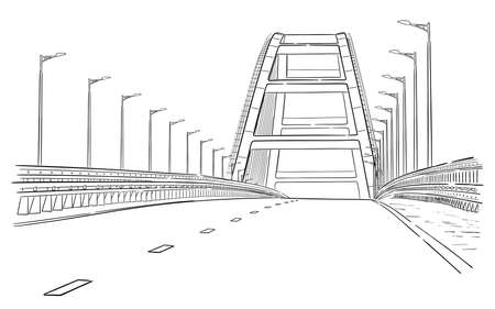Hand drawn sketch of Crimean bridgeのイラスト素材