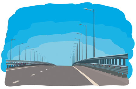 Road graphic art black white landscape sketchのイラスト素材