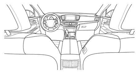 Machine inside. Interior of the vehicle.のイラスト素材