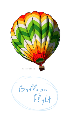 Hot air balloon various colored isolated on whiteのイラスト素材