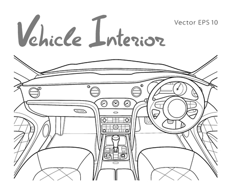 Machine inside. Interior of the vehicle. Vectorのイラスト素材
