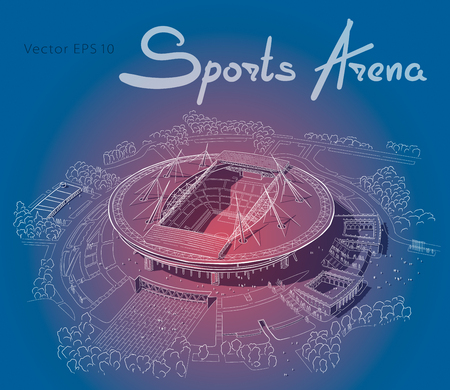 Sketch of the new stadium in Saint-Petersburg.のイラスト素材