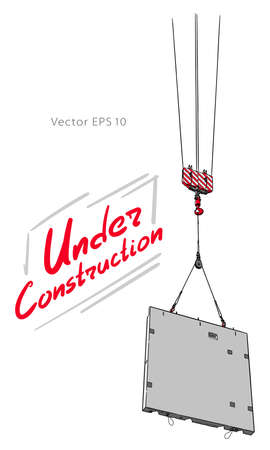 Sketch. Construction crane hook. Vector hand drawのイラスト素材