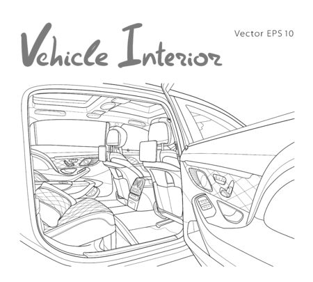 Machine inside. Interior of the vehicle. Vectorのイラスト素材
