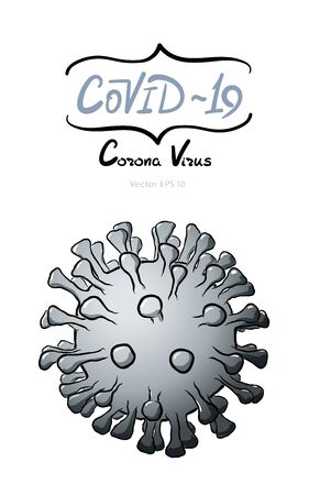 Corona virus hand drawn sketch vector illustrationのイラスト素材