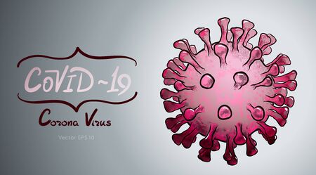 Corona virus hand drawn sketch vector illustrationのイラスト素材