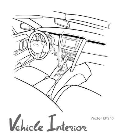 Machine inside. Interior of the vehicle. Vectorのイラスト素材