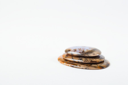 Three gemstones on white background 