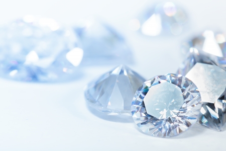 Diamonds on white backgroundの写真素材