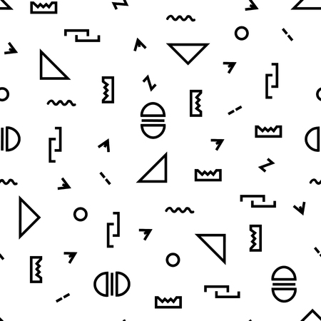 Seamless Geometric vector pattern with black and white.のイラスト素材