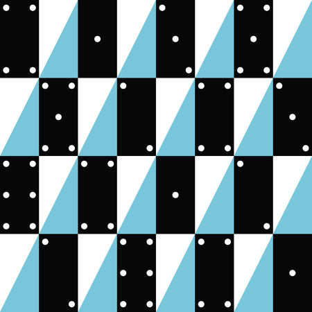 Seamless vector geometric pattern with colorful rectangle as dominoes and triangleのイラスト素材