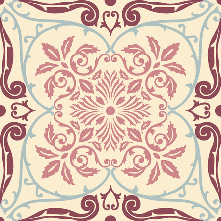 Vector seamless pattern tiling with arabesque in old styleのイラスト素材