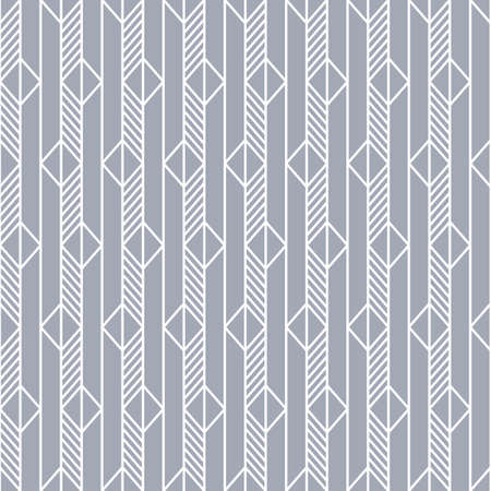Scandinavian modern folk seamless monochrome vector pattern with arrows and lines in minimalist geometric styleのイラスト素材