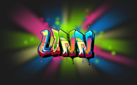 Linn Name Text Graffiti Word Designの写真素材