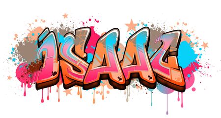 Isaac Name Text Graffiti Word Designの写真素材