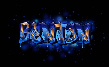 Benton Name Text Graffiti Word Designの写真素材