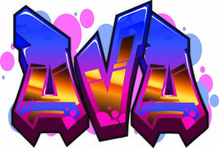 Ava Name Text Graffiti Word Designのイラスト素材