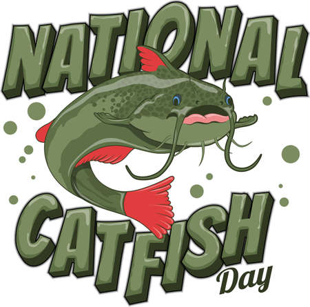 National Catfish Day - Celebrate the wonderful Catfish the way they deserveのイラスト素材
