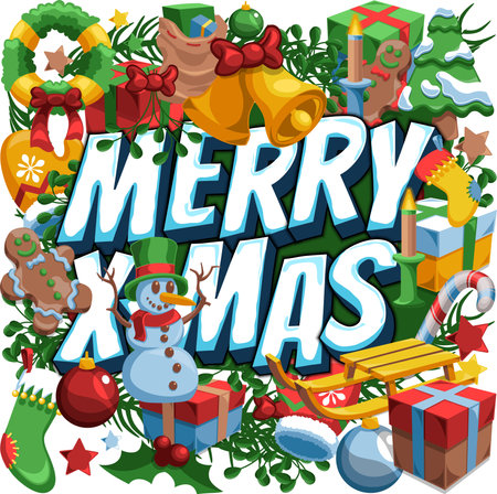 Christmas yuletide Themed Vector Ornaments Mega Pack Collectionのイラスト素材