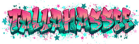 Beautiful Graffiti Styled Vector Graphics Design - Tallahasseeの素材 [FY310214565904]