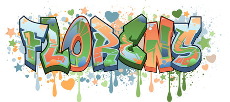 Graffiti Styled Vector Graphics Design - Florensのイラスト素材