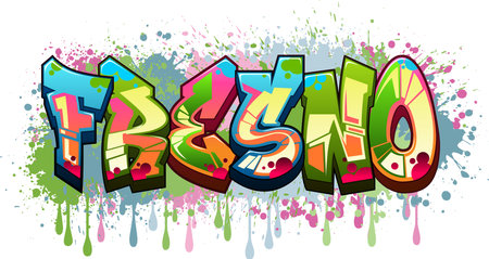 Graffiti Styled Vector Graphics Design - Fresnoのイラスト素材