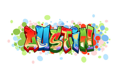 Graffiti Styled Vector Graphics Design - Austinのイラスト素材