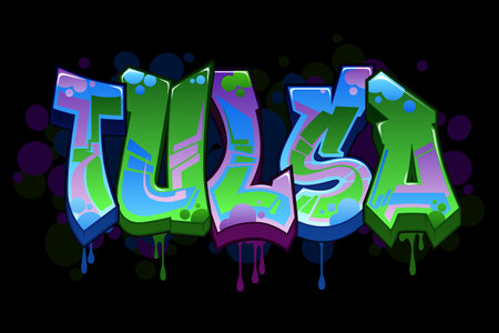 Graffiti Styled Vector Graphics Design - Tulsaのイラスト素材