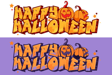 Happy Halloween - Graffiti Styled Logotype Designのイラスト素材