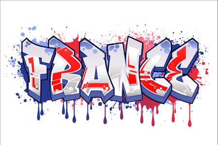 Graffiti Styled Vector Graphics Design - Franceのイラスト素材
