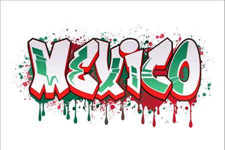Graffiti Styled Vector Graphics Design - Mexicoのイラスト素材