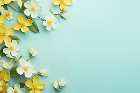 Capture the essence of Spring with this Spring decoration on a solid background, providing ample copy space for your creativity.の素材