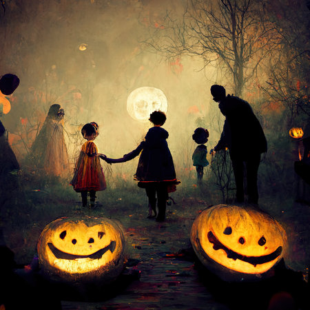 Illustration related to Halloween, generated with AI.の写真素材
