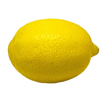 Yellow lemon isolated on a white backgroundの写真素材