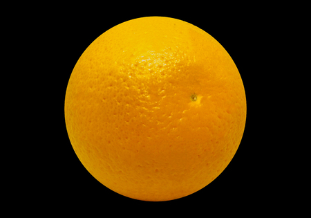 Juicy ï¿½range isolated on a black backgroundの写真素材